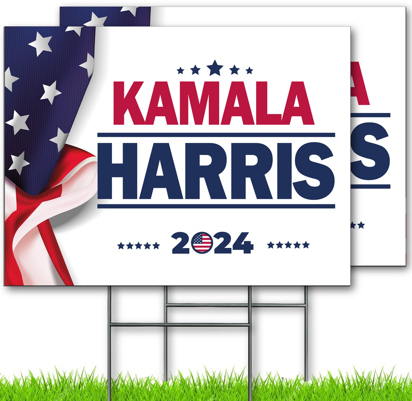 Kamala Harris For 2024 President Yard Sign | Road Sign | Lawn Sign | Corrugated Plastic | Water Proof | Includes H Stake