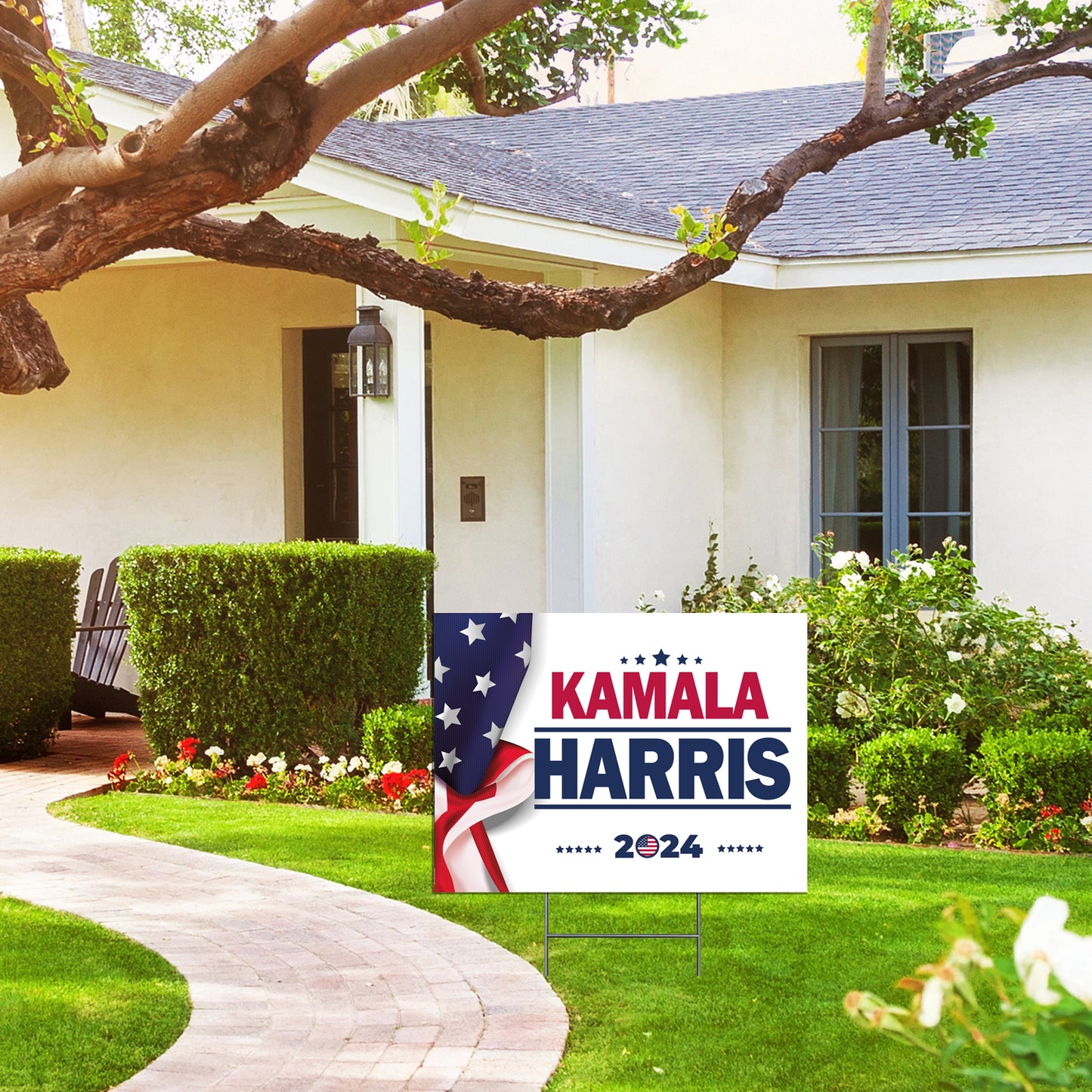Kamala Harris For 2024 President Yard Sign | Road Sign | Lawn Sign | Corrugated Plastic | Water Proof | Includes H Stake