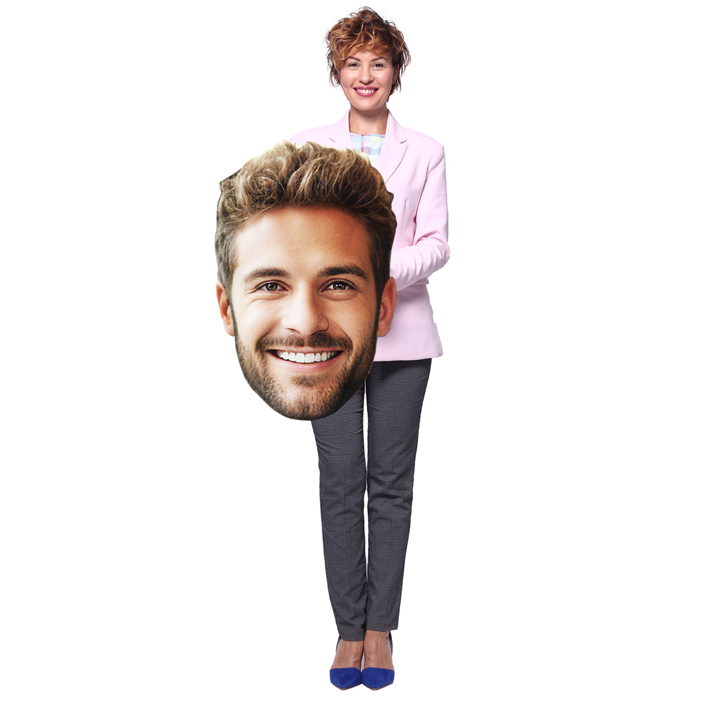 Custom Big Head with Your Photo | Fun Face Cardboard Cutout | Big Heads on a Stick | Life Size face on a Stick | Waterproof | Upload Your Photo