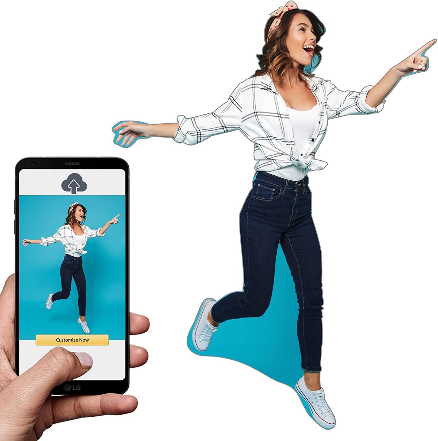 TEXTURE OF DREAMS - Custom Life Size Cardboard Cutout, Personalized Photo Life-Size Standup, Customized Stand Up, Waterproof, Upload Your Own Picture, Perfect for Wedding & Birthday Party