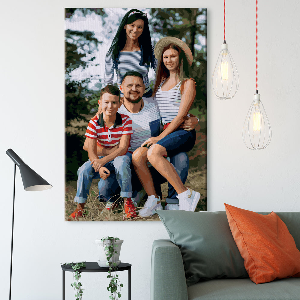 24/36 Color Personalised Paint By Numbers Photo Custom DIY Oil Painting By  Number Picture Canvas Portrait Family Children Photo