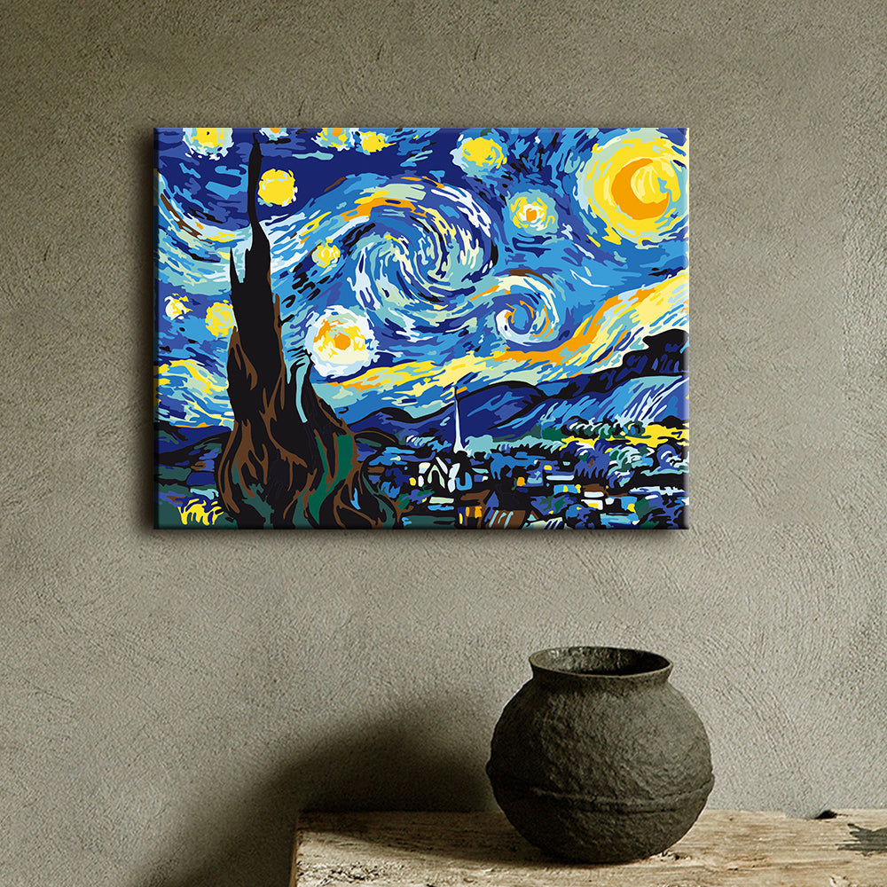Van Gogh The Starry Night  Paint by Numbers Kit (18"X24") - Texture Of Dreams