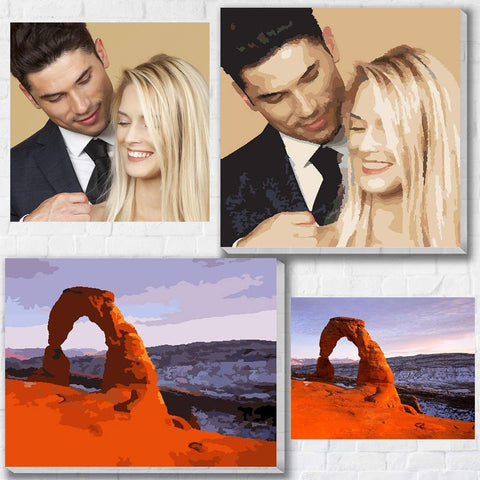 Custom DIY Paint by Numbers Kit (12"x16") Oil Painting Portrait From Photo on Canvas