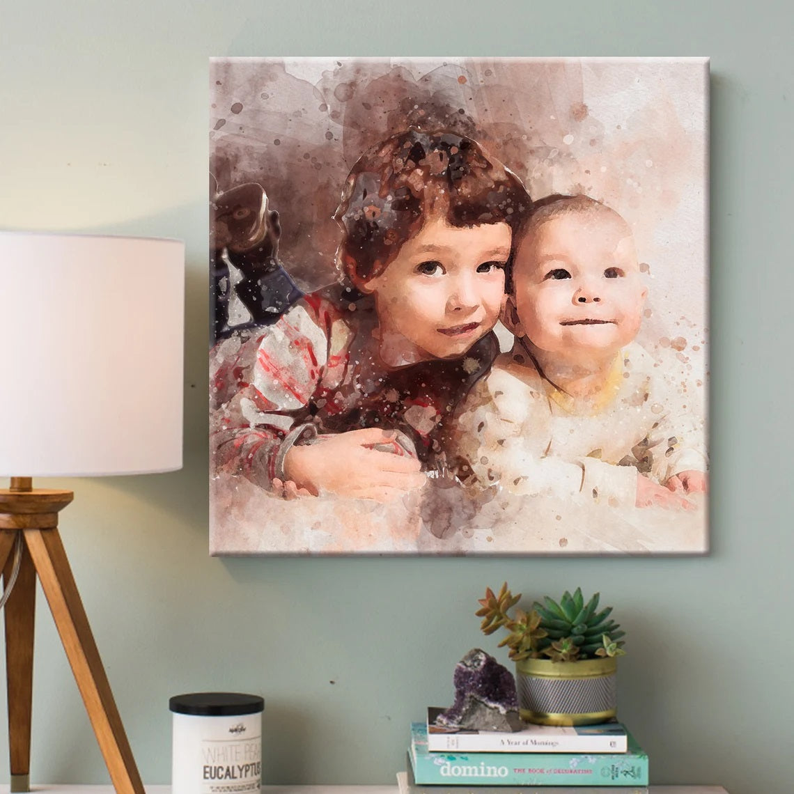 Custom DIY Paint by Numbers Kit (24"x24") Oil Painting Portrait From Photo on Canvas