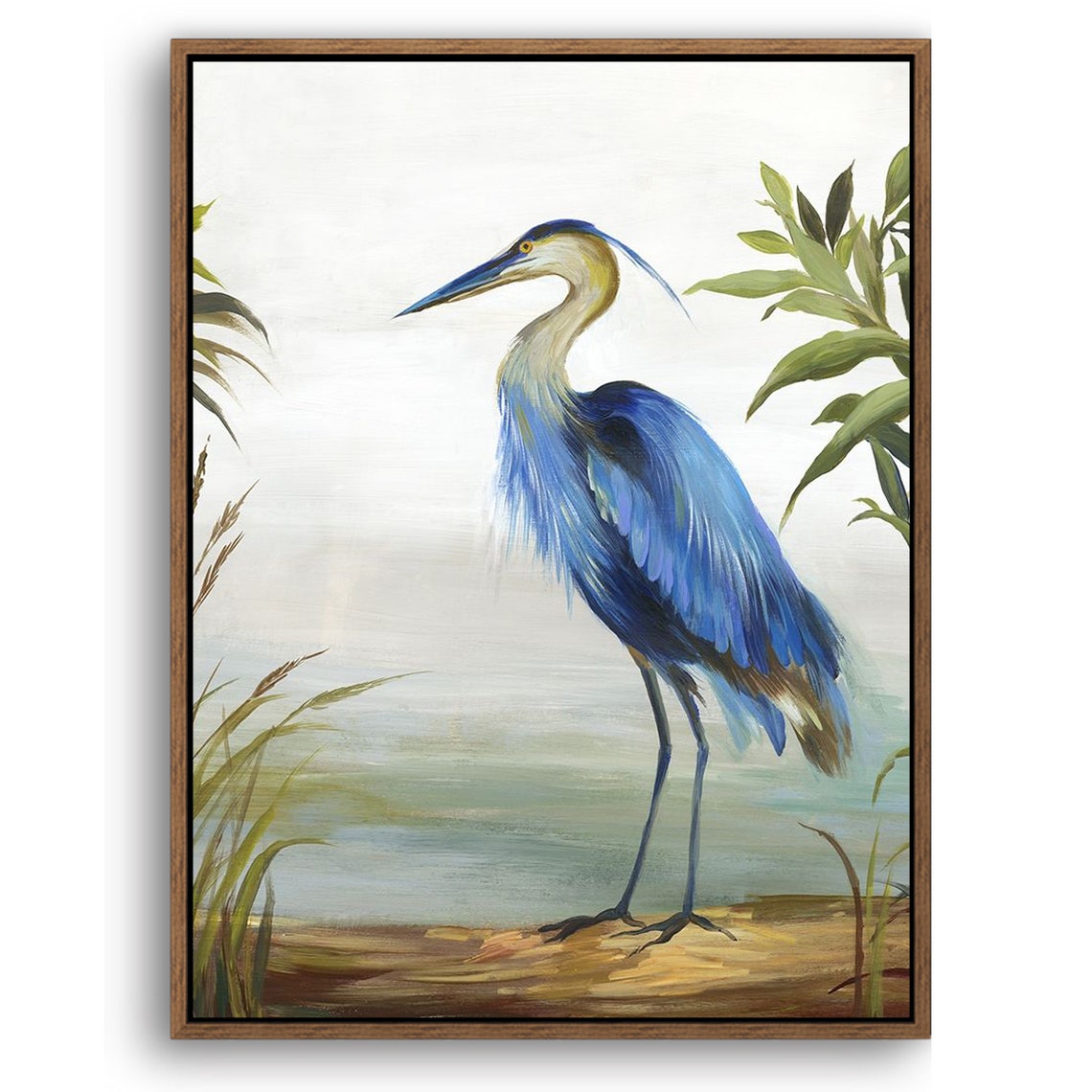 The Crane/Flamingo Collection Oil Painting Wall Art on Wood Stretched Canvas with Frame for Vintage Home Decor