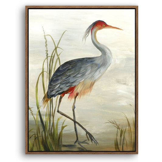 The Crane/Flamingo Collection Oil Painting Wall Art on Wood Stretched Canvas with Frame for Vintage Home Decor