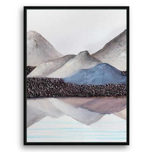 Abstract Mountain View Watercolor Fantastic Japanese Zen / Chinese Tai Chi Canvas Wall Art, Vivid Color Painting for Wall Decor, Set of 3 Panels or 1 Panorama View
