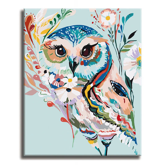 Colorful Owl - Paint by Numbers Kit Impressionism for Adults DIY Oil Painting Kit on Canvas