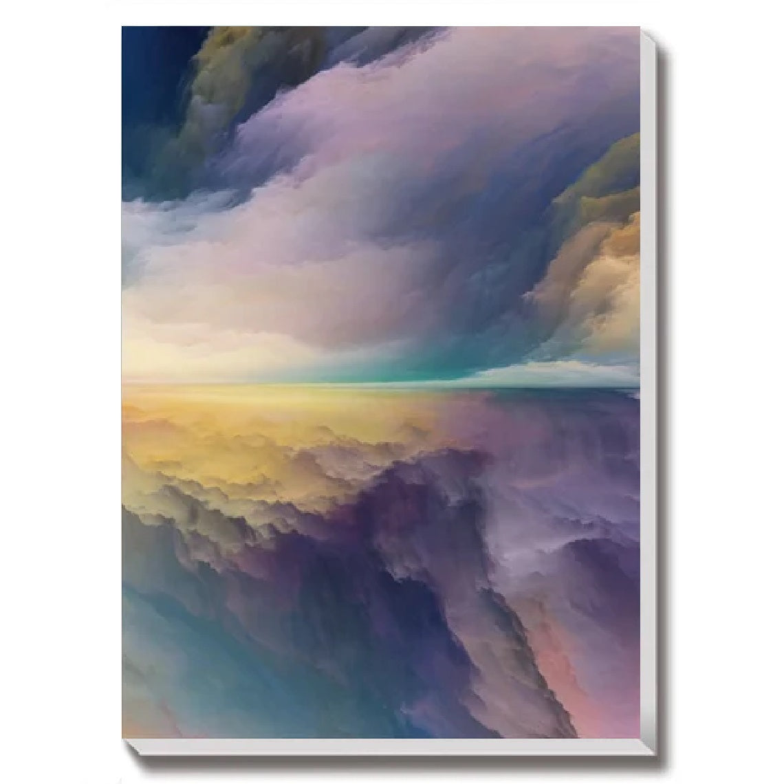 Abstract Cloud Storm (Purple Tone) Fantastic Landscape Canvas Wall Art, Vivid Color Oil Painting for Wall Decor, Set of 3 Panels or 1 Panorama View