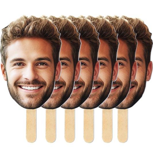 Custom Big Head with Your Photo | Fun Face Cardboard Cutout | Big Heads on a Stick | Life Size face on a Stick | Waterproof | Upload Your Photo