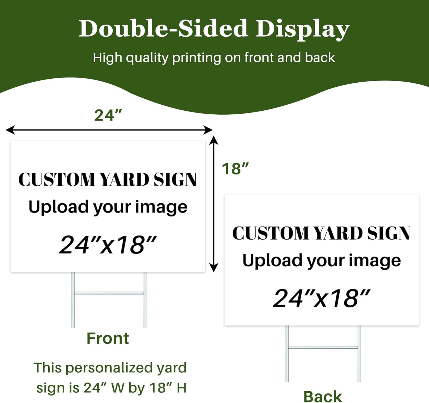 Custom Yard Signs with Stakes for Outdoor, 24" x 18" One Side or Double Sided, Waterproof Yard sign stands for Party, Business, Real Estate, Graduation, Birthday decorations… (Your Own Design) - Texture Of Dreams 