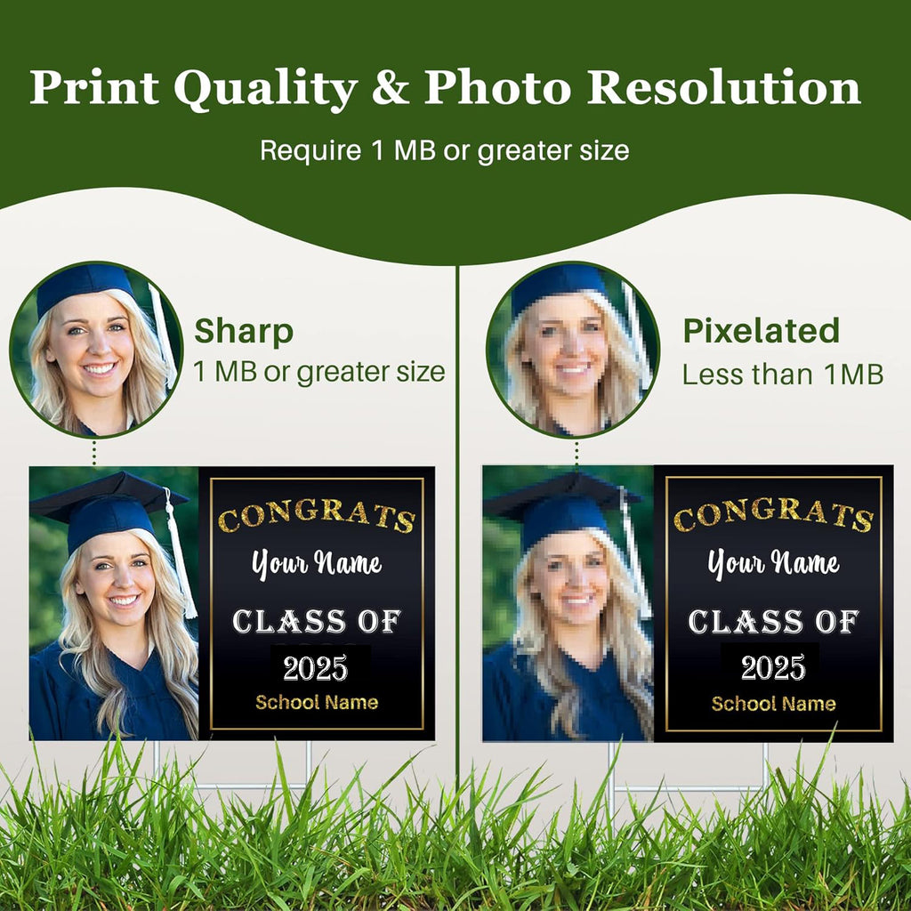 Custom Yard Signs with Stakes for Outdoor, 24" x 18"Double Sided, Waterproof Yard sign stands for Graduation Theme - Texture Of Dreams 