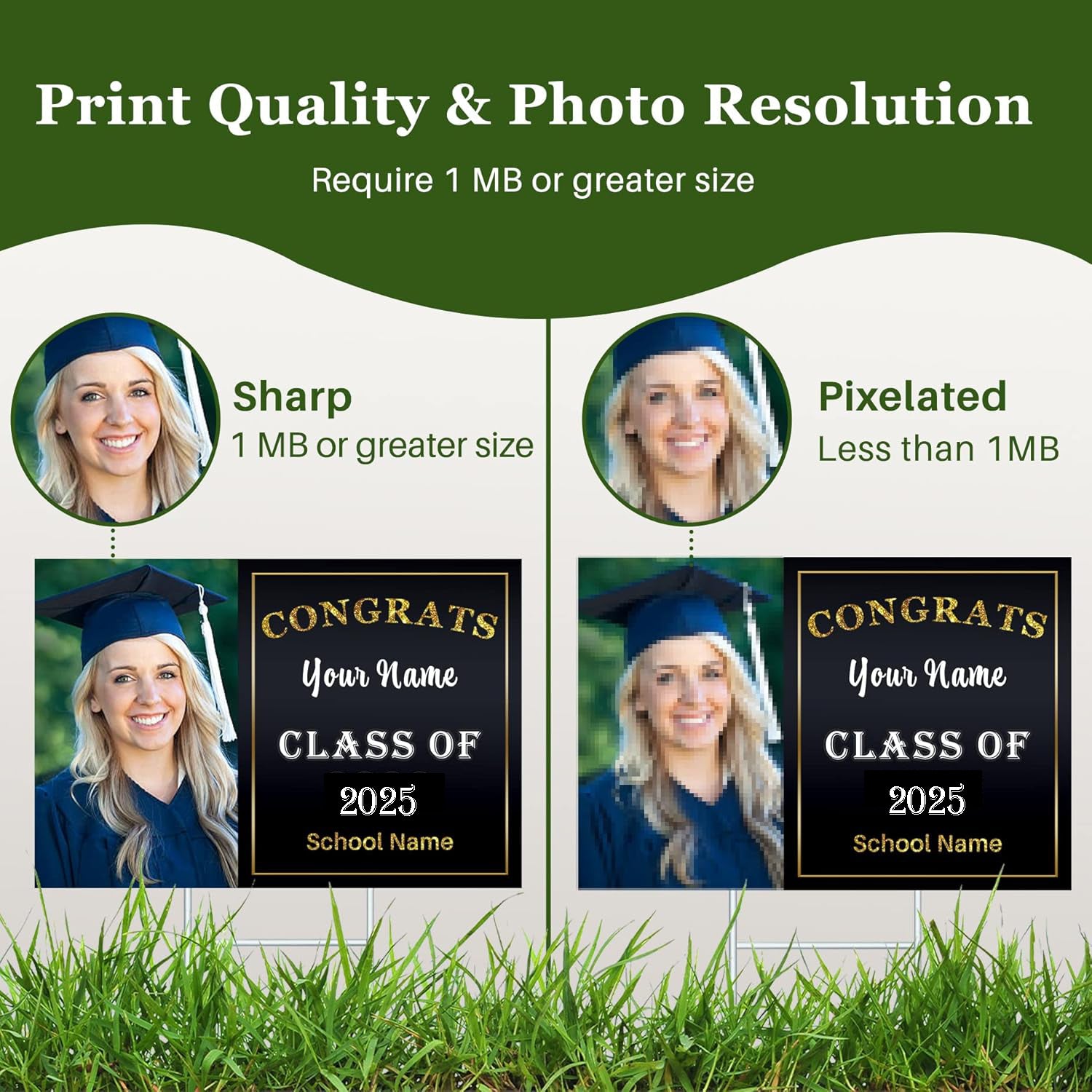 Custom Yard Signs with Stakes for Outdoor, 24" x 18"Double Sided, Waterproof Yard sign stands for Graduation Theme - Texture Of Dreams 