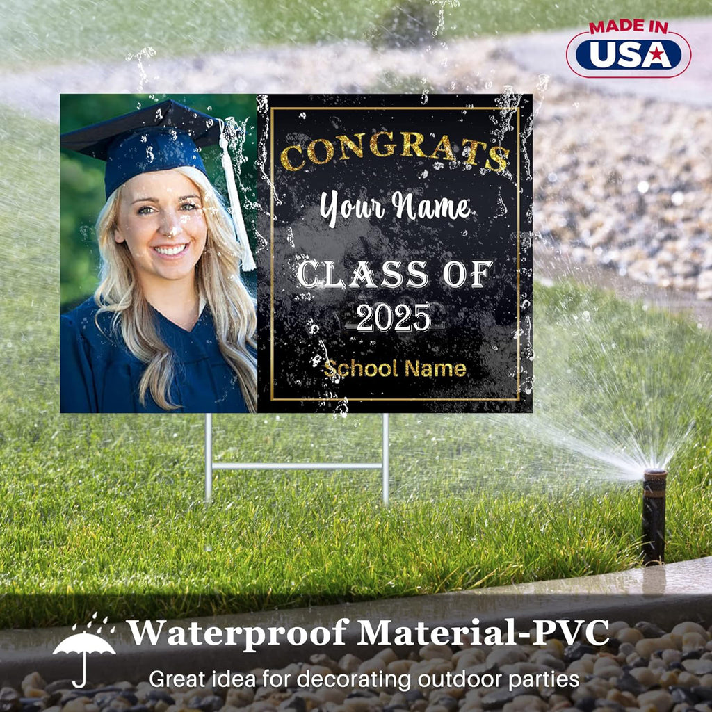 Custom Yard Signs with Stakes for Outdoor, 24" x 18"Double Sided, Waterproof Yard sign stands for Graduation Theme - Texture Of Dreams 