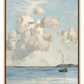 Clouds Over the Water, Wood Framed Coastal Canvas Wall Art