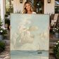 Ocean Clounds, Framed Landscape Canvas Wall Art, Neutral Nature Decor