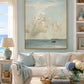 Ocean Clounds, Framed Landscape Canvas Wall Art, Neutral Nature Decor