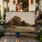 Autumn Countryside, Framed Landscape Canvas Wall Art, Neutral Nature Decor