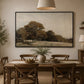 Autumn Countryside, Framed Landscape Canvas Wall Art, Neutral Nature Decor