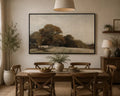 Autumn Countryside, Framed Landscape Canvas Wall Art, Neutral Nature Decor