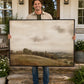 Rolling Hills Panorama, Framed Landscape Canvas Wall Art, Neutral Nature Decor
