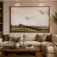 Rolling Hills Panorama, Framed Landscape Canvas Wall Art, Neutral Nature Decor