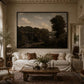 English Oak House, Framed Landscape Canvas Wall Art, Neutral Nature Decor