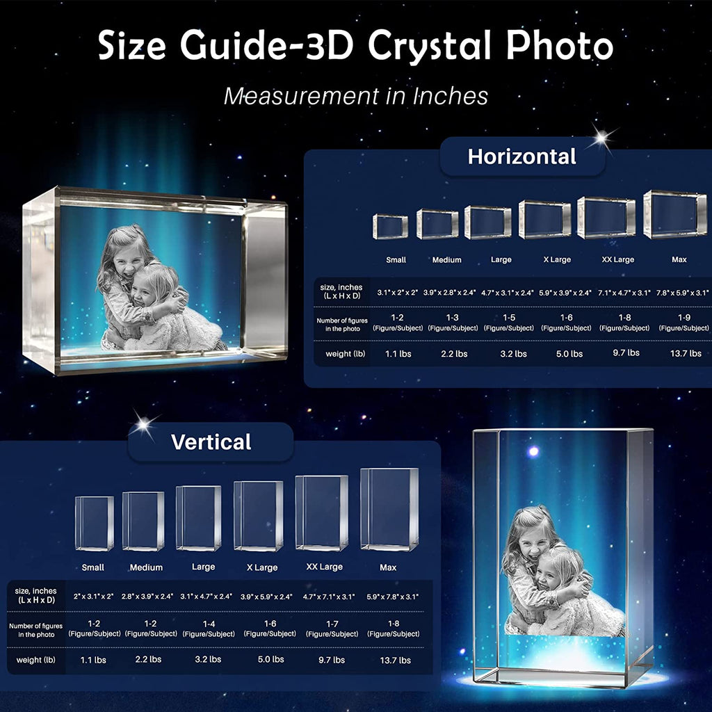 Custom 3D Crystal Photo, Laser Engraved, with LED Light Base - Texture Of Dreams 