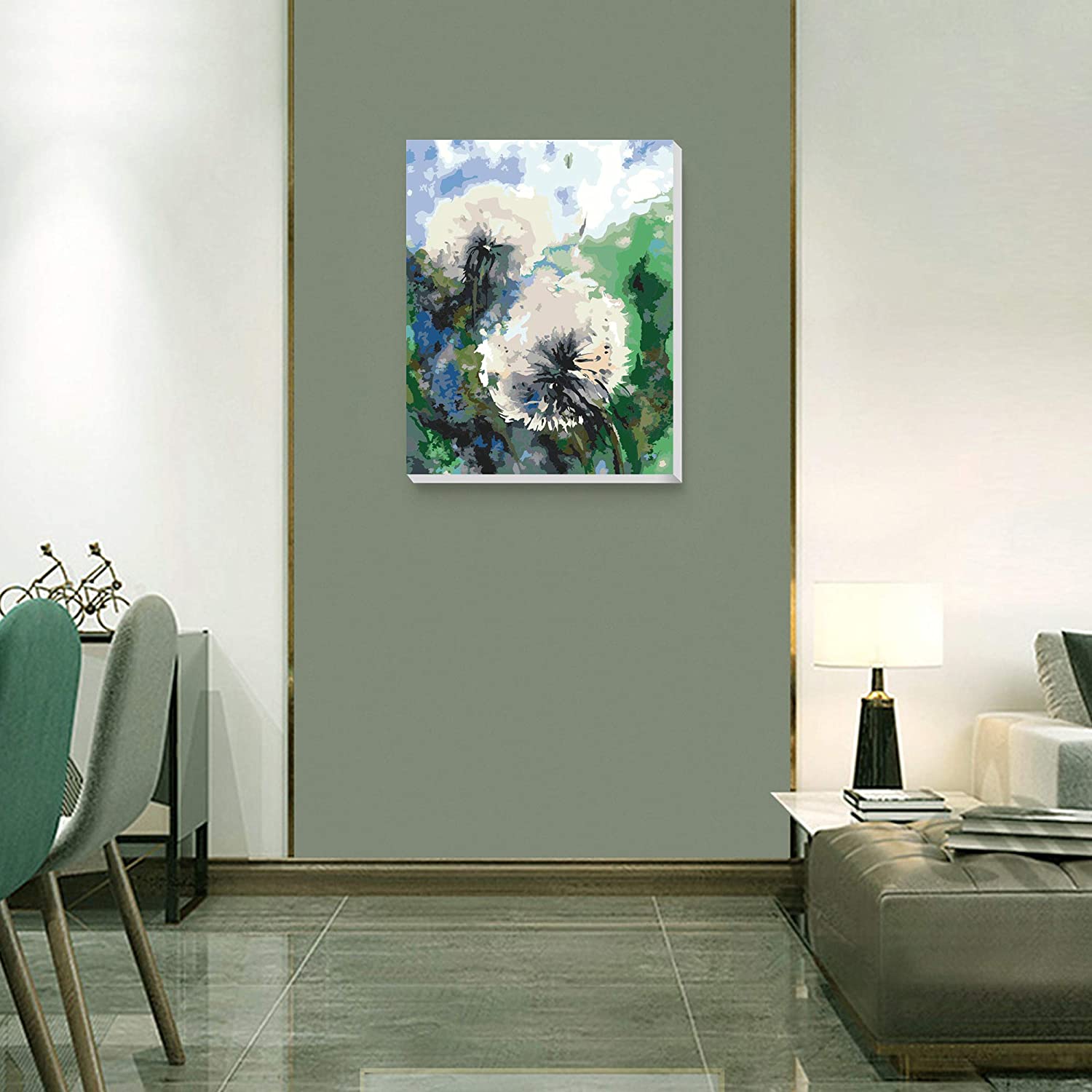 Flower Dandelion Paint by Numbers Kit  16" x 20" - Texture Of Dreams