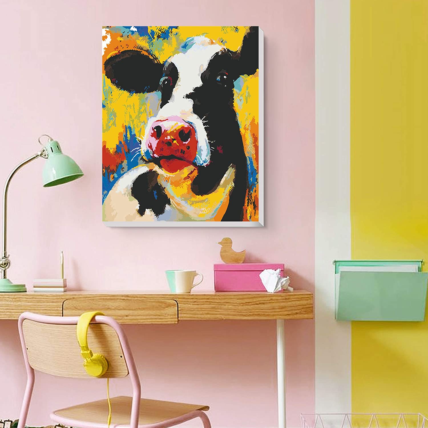 Paint by Number for Adults,Cow Numbers Adults Beginner, DIY Gift