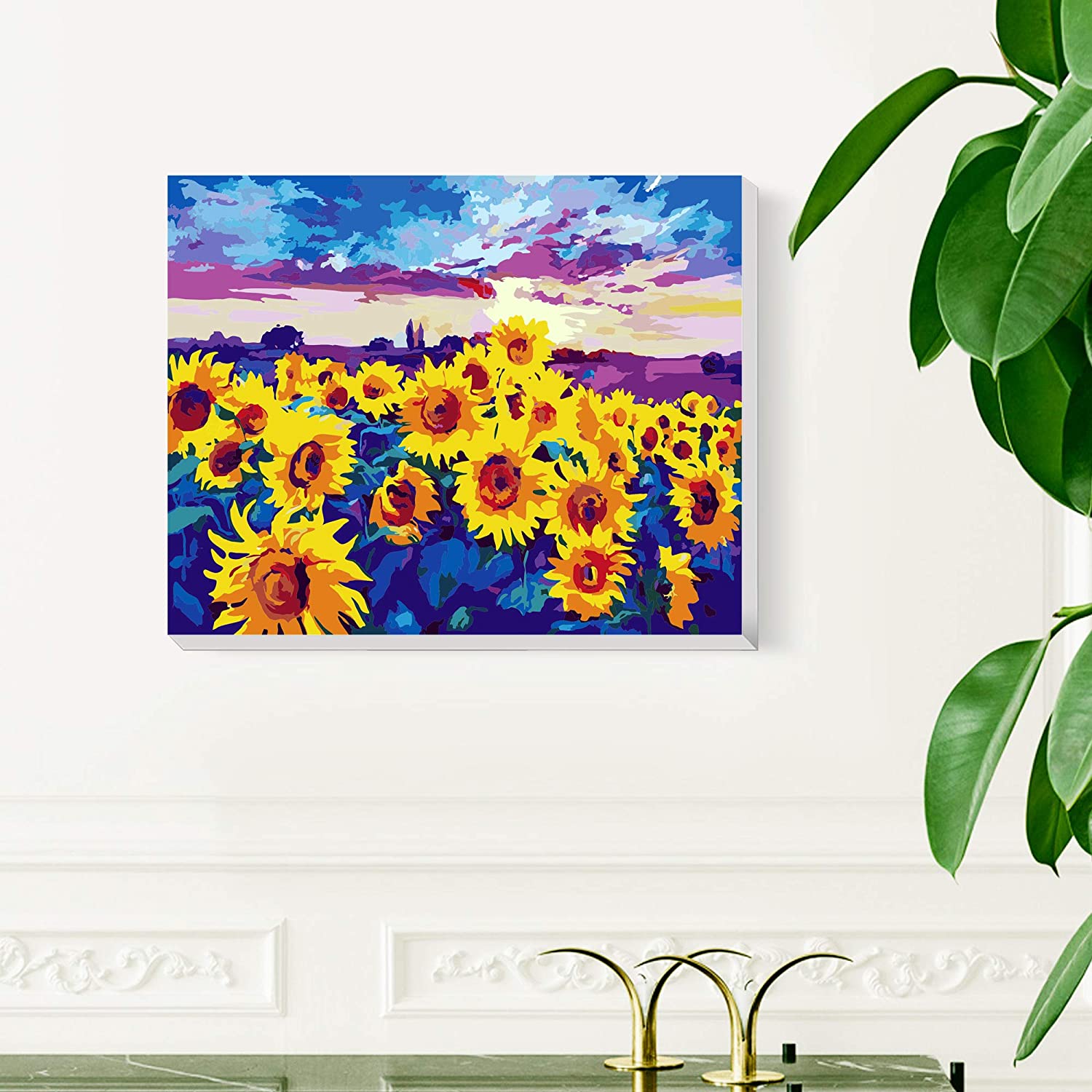 Sunflower Field Paint by Numbers Kit 16" x 20" - Texture Of Dreams