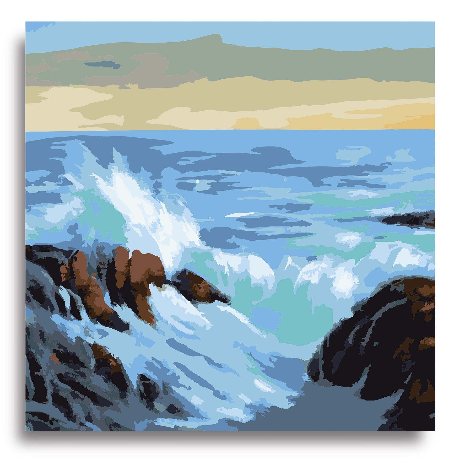 Wavy Wave - Paint by Numbers Kit for Adults DIY Oil Painting Kit on Canvas