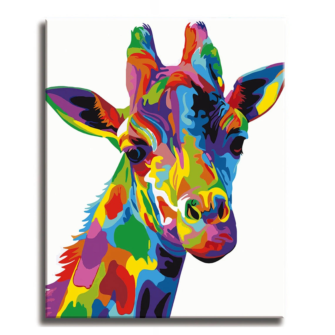 Colorful Giraffe- Paint by Numbers Kit for Adults DIY Oil Painting Kit on Canvas