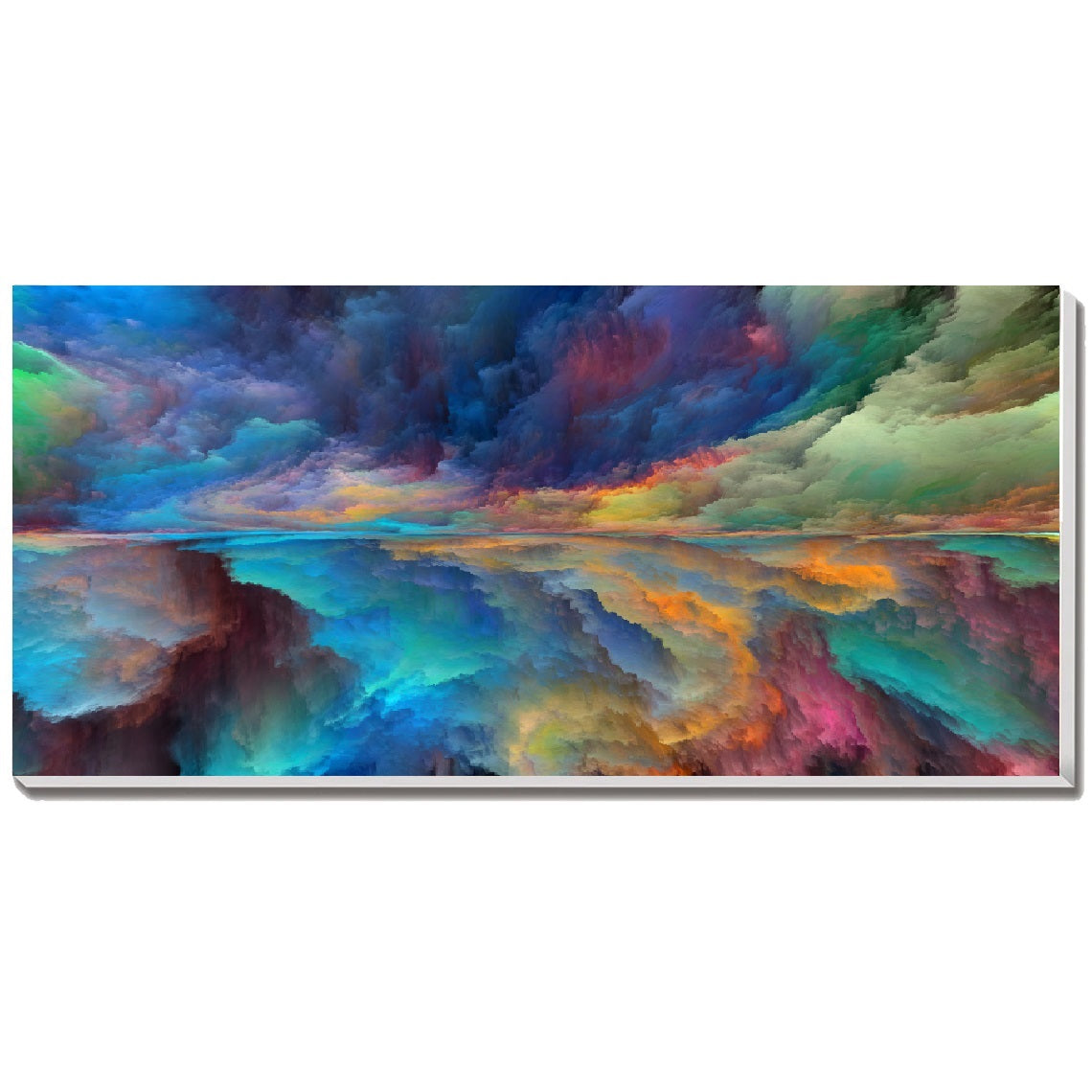Abstract Cloud Storm (Blue Tone) Fantastic Landscape Canvas Wall Art, Vivid Color Oil Painting for Wall Decor, Set of 3 Panels or 1 Panorama View - Texture Of Dreams 