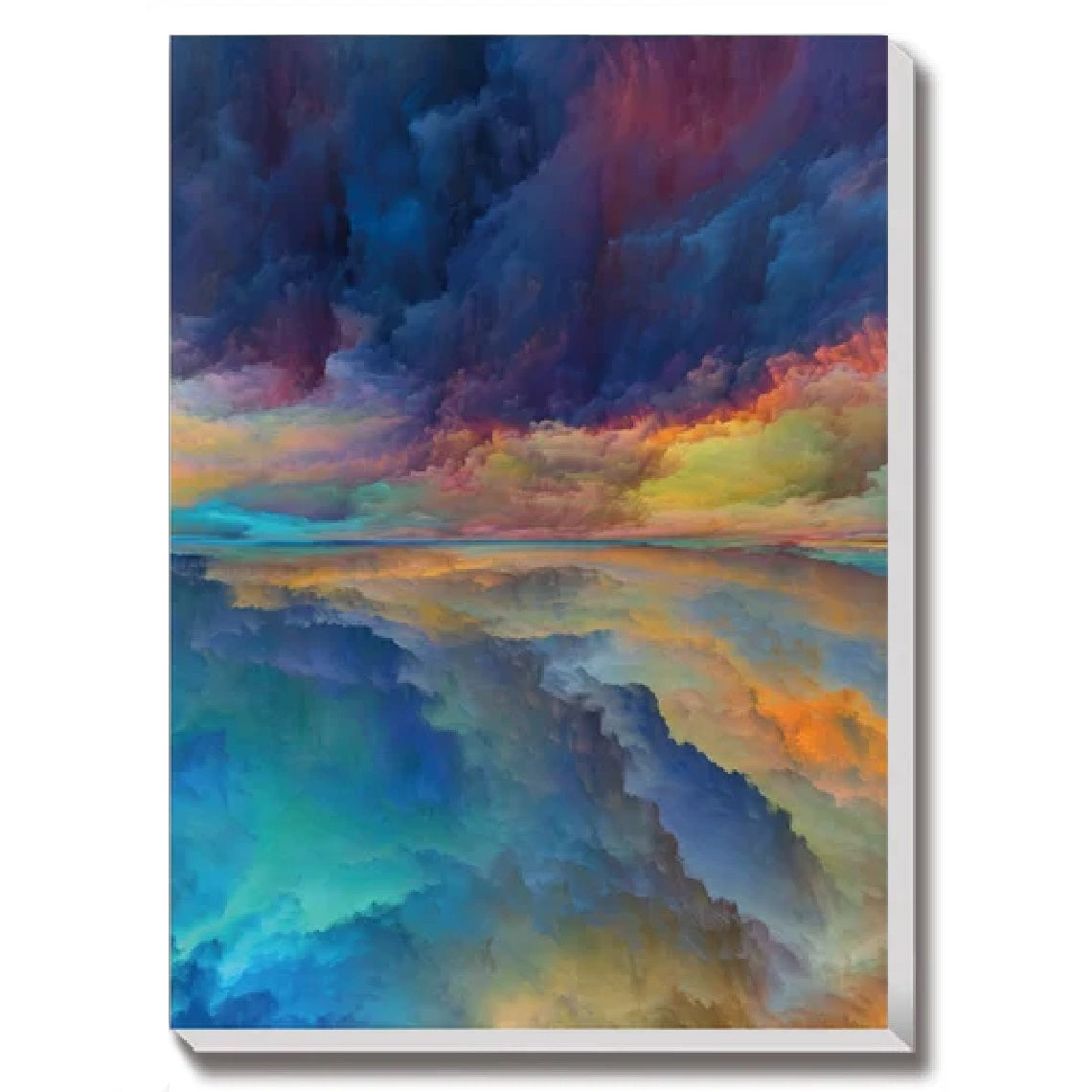 Abstract Cloud Storm (Blue Tone) Fantastic Landscape Canvas Wall Art, Vivid Color Oil Painting for Wall Decor, Set of 3 Panels or 1 Panorama View - Texture Of Dreams 