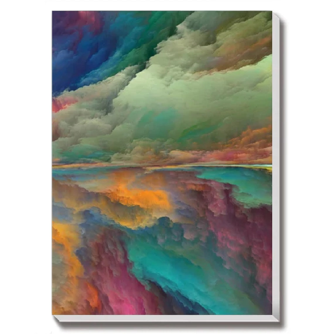 Abstract Cloud Storm (Blue Tone) Fantastic Landscape Canvas Wall Art, Vivid Color Oil Painting for Wall Decor, Set of 3 Panels or 1 Panorama View - Texture Of Dreams 