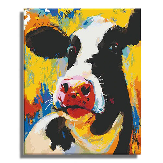 Cow Portrait - Paint by Numbers Kit for Adults DIY Oil Painting Kit on Canvas