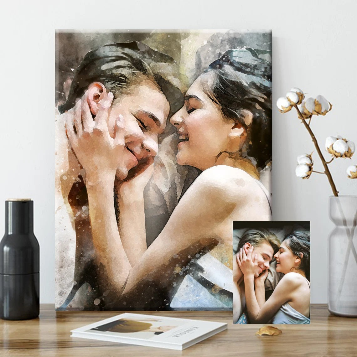 Custom DIY Paint by Numbers Kit (16"x20") Oil Painting Portrait From Photo on Canvas