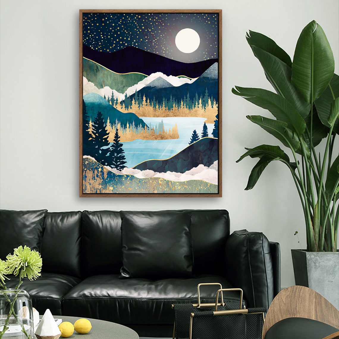 A Quiet Evening - Nordic Scandinavia Abstract Color Wall Art on Wood Stretched Canvas with Frame for Vintage Home Decor - Texture Of Dreams 