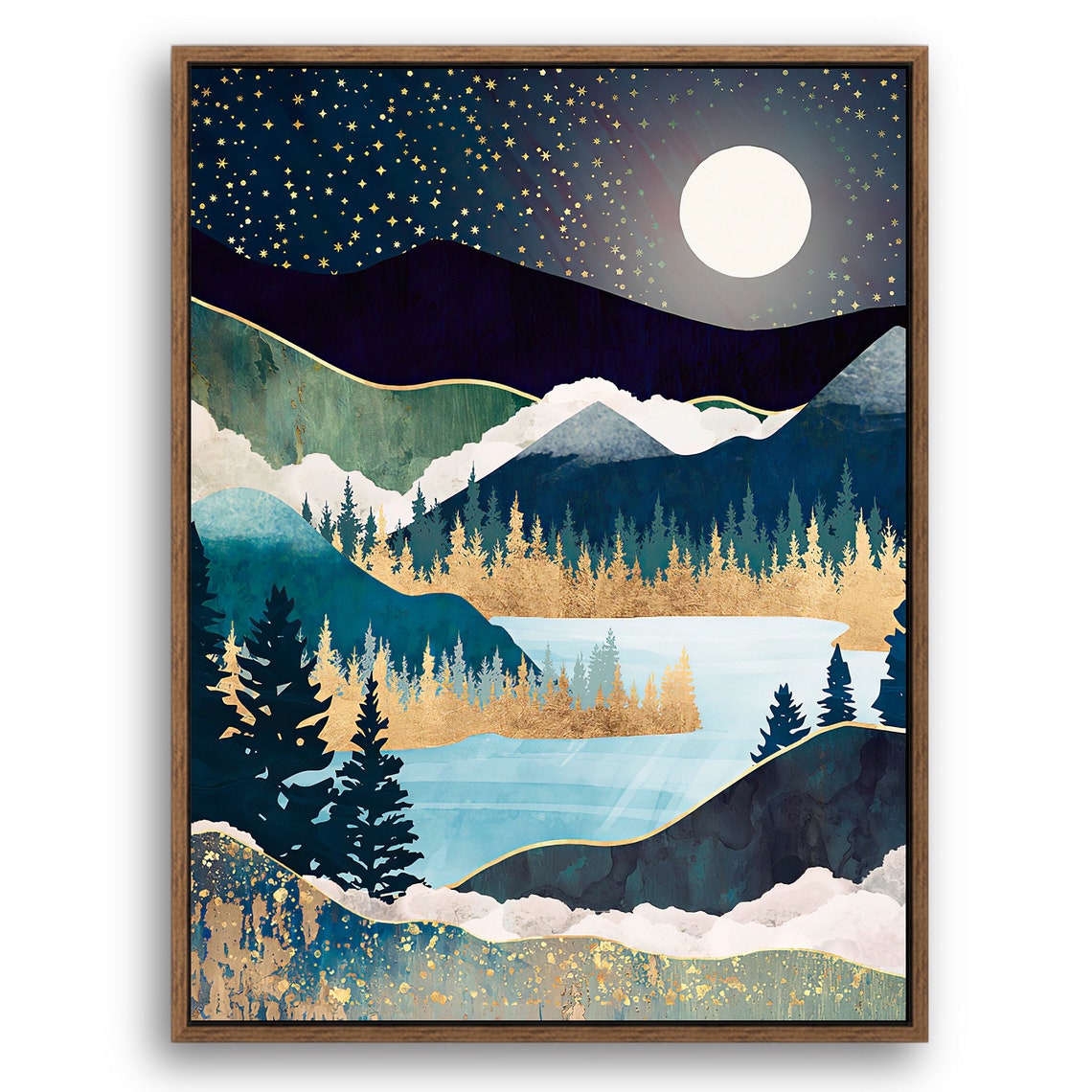 A Quiet Evening - Nordic Scandinavia Abstract Color Wall Art on Wood Stretched Canvas with Frame for Vintage Home Decor - Texture Of Dreams 