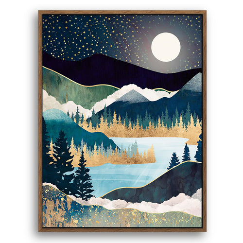 A Quiet Evening - Nordic Scandinavia Abstract Color Wall Art on Wood Stretched Canvas with Frame for Vintage Home Decor - Texture Of Dreams 