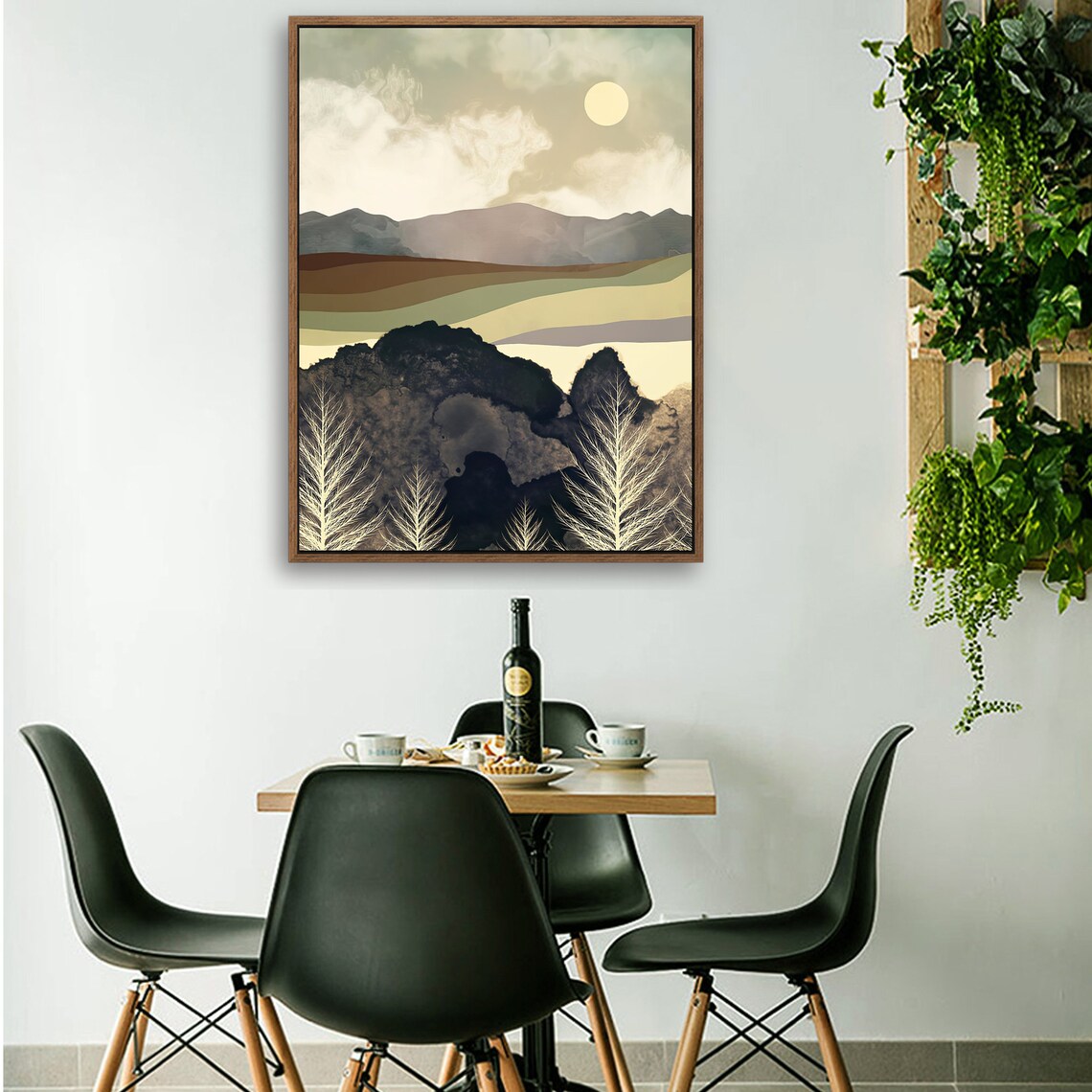 Duskfield - Nordic Scandinavia Abstract Color Wall Art on Wood Stretched Canvas with Frame for Vintage Home Decor - Texture Of Dreams 