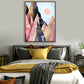 Noon at Pink Canyon - Nordic Scandinavia Abstract Color Wall Art on Wood Stretched Canvas with Frame for Vintage Home Decor