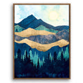 Dawn in The Forest - Nordic Scandinavia Abstract Color Wall Art on Wood Stretched Canvas with Frame for Vintage Home Decor - Texture Of Dreams 