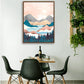 Pink Sky Valley - Nordic Scandinavia Abstract Color Wall Art on Wood Stretched Canvas with Frame for Vintage Home Decor