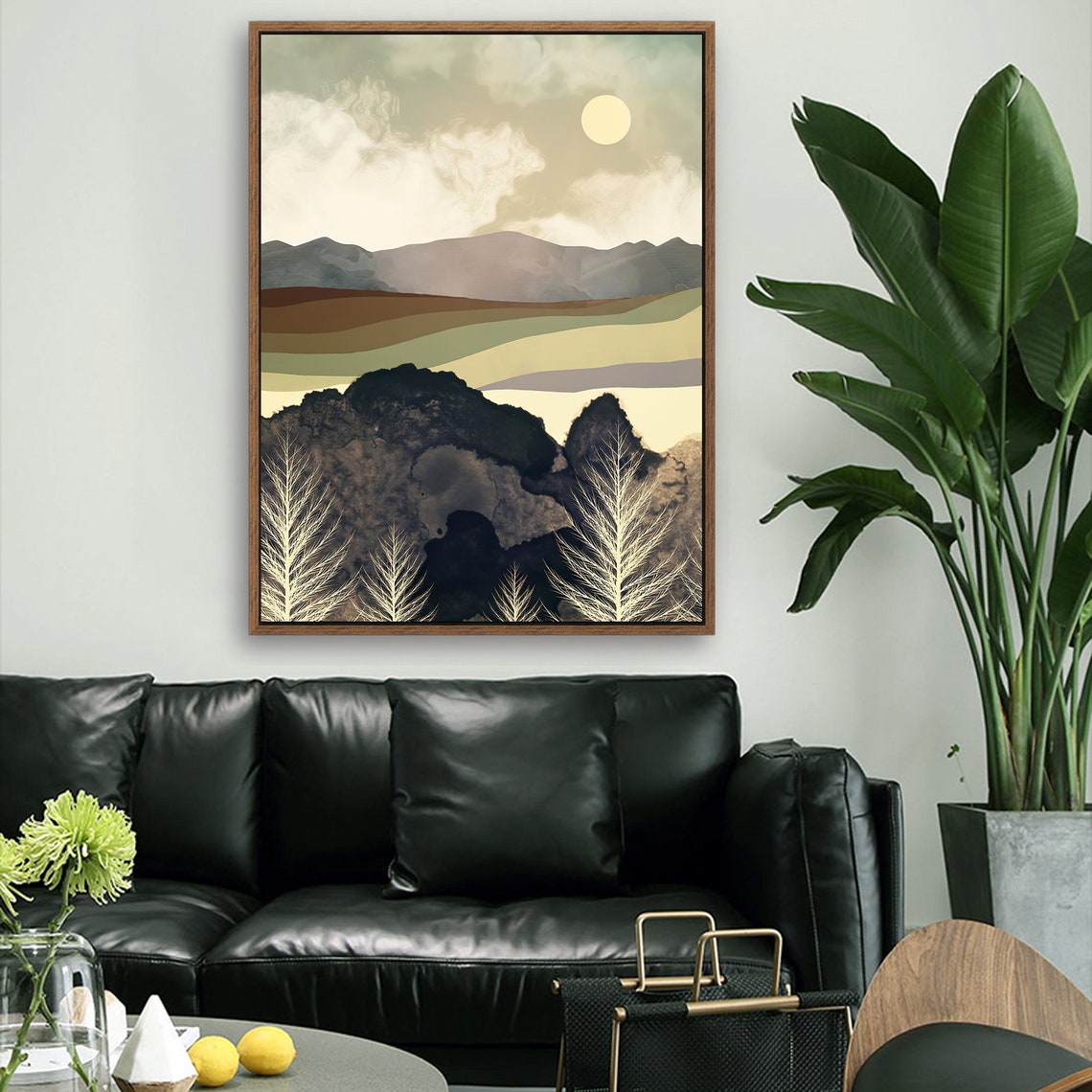 Duskfield - Nordic Scandinavia Abstract Color Wall Art on Wood Stretched Canvas with Frame for Vintage Home Decor - Texture Of Dreams 