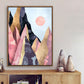 Noon at Pink Canyon - Nordic Scandinavia Abstract Color Wall Art on Wood Stretched Canvas with Frame for Vintage Home Decor