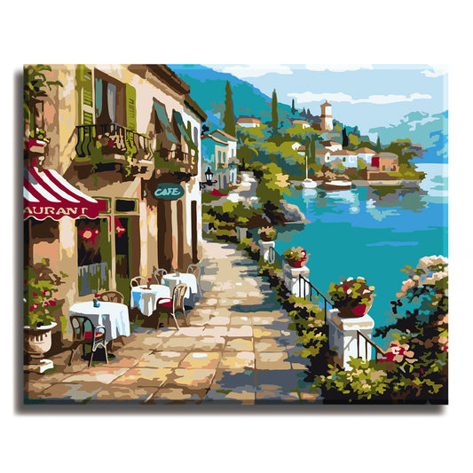 The Lake Alley - Paint by Numbers Kit for Adults DIY Oil Painting Kit on Canvas