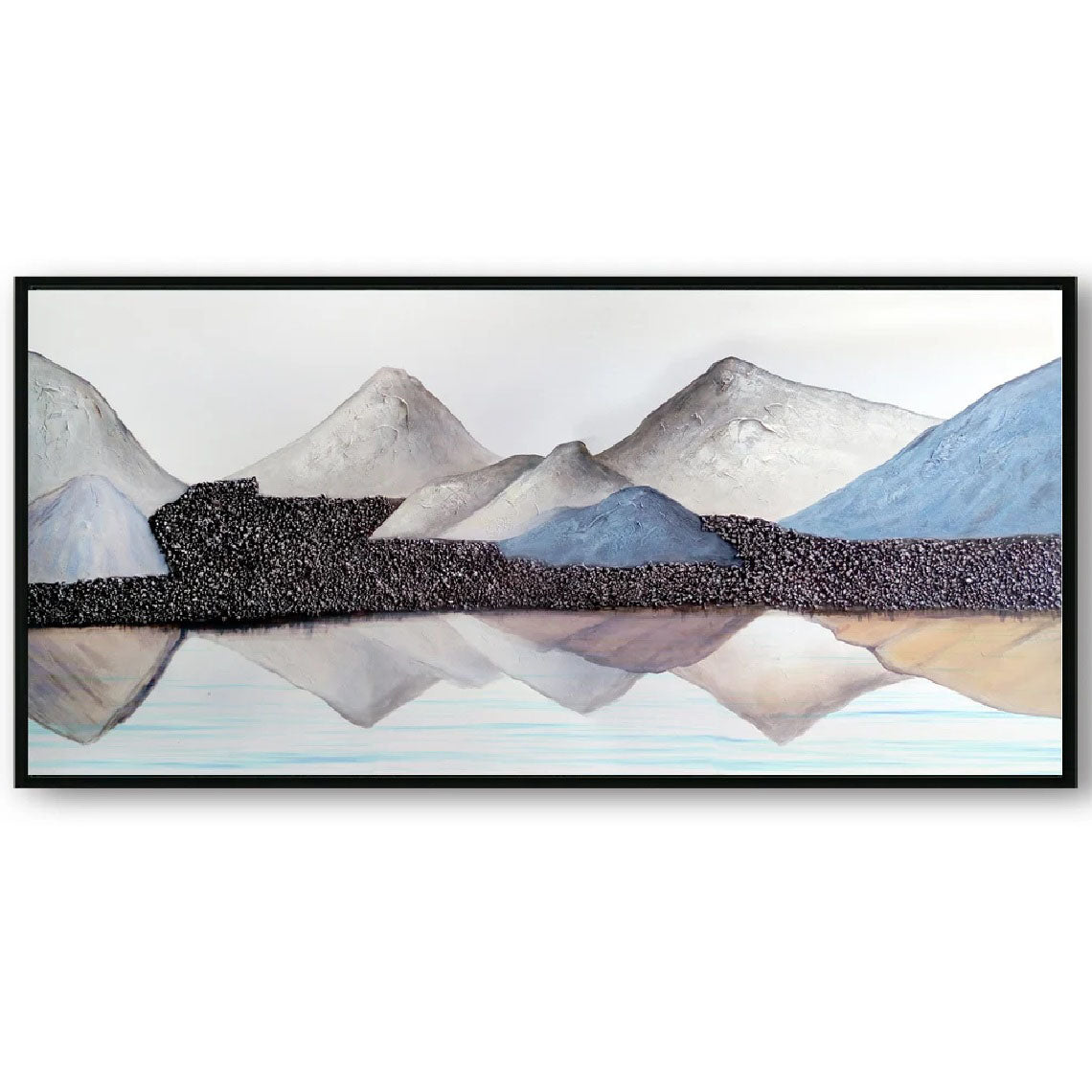 Abstract Mountain View Watercolor Fantastic Japanese Zen / Chinese Tai Chi Canvas Wall Art, Vivid Color Painting for Wall Decor, Set of 3 Panels or 1 Panorama View - Texture Of Dreams 