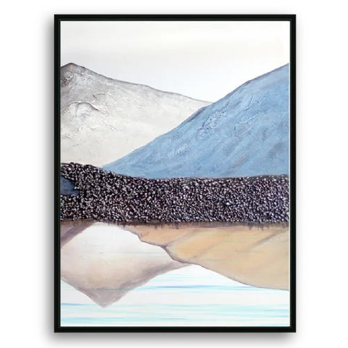 Abstract Mountain View Watercolor Fantastic Japanese Zen / Chinese Tai Chi Canvas Wall Art, Vivid Color Painting for Wall Decor, Set of 3 Panels or 1 Panorama View - Texture Of Dreams 